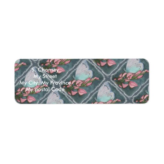 Rücksendeadresse PINK UND BLAUE SCHALTFLÄCHE (Vorne)