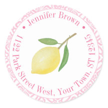 Rücksendeadresse Pink und Weiß Positano Lemon