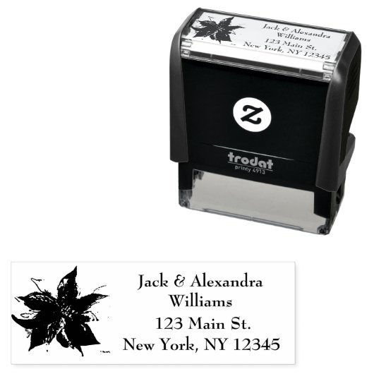 Rücksendeadresse Poinsettia Rote Flora Permastempel (Beispiel)