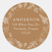 Rücksendeadresse Poinsettias und Pinecones Runder Aufkleber (Vorderseite)