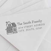 Rücksendeadresse Portrait Gummistempel