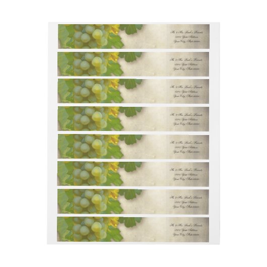 Rücksendeadresse Postversand Einladungsmarken Wein (Bogen)