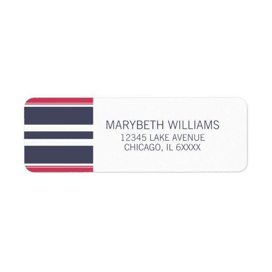 Rücksendeadresse: Preppy Red, White & Blue (Vorne)