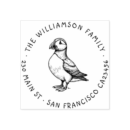Rücksendeadresse Puffin Briefmarke Gummistempel (Prägung)