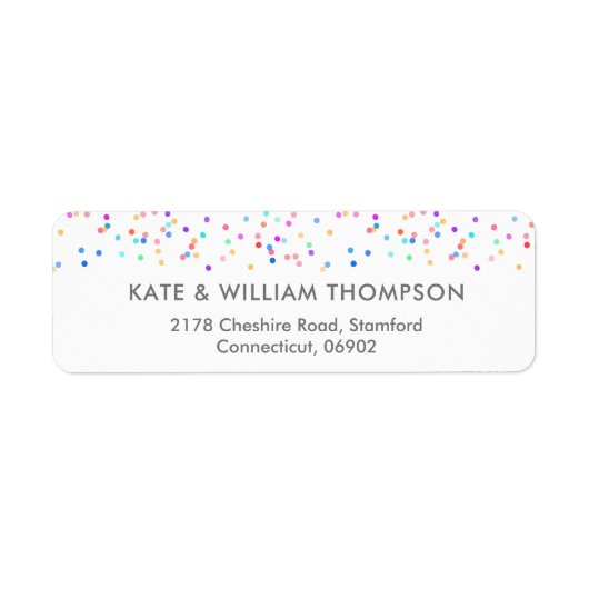 Rücksendeadresse Rainbow Confetti (Vorne)