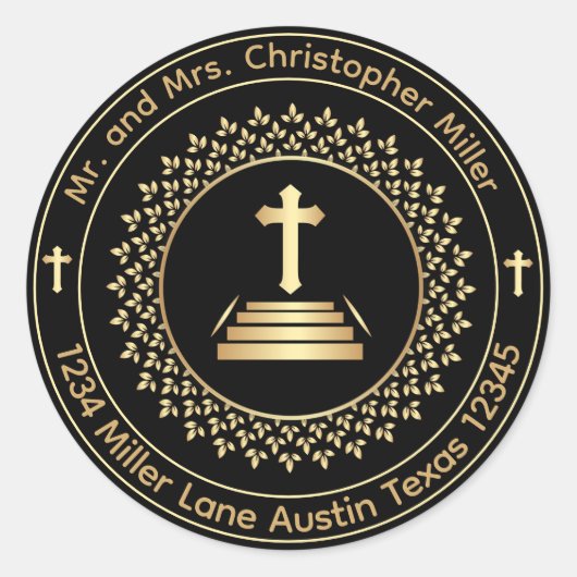 Rücksendeadresse Religiöser Umschlag Aufkleber (Vorderseite)