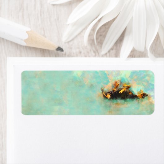 Rücksendeadresse - Rolling Doberman Watercolor (Insitu)