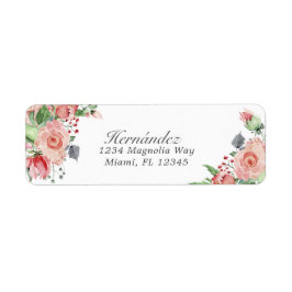 Rücksendeadresse Rosa und grüne Flora Quinceñera