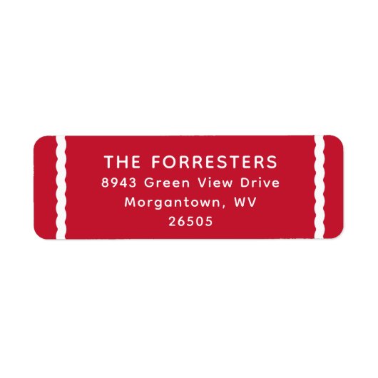 Rücksendeadresse Rot-weiß-Streifen (Vorne)