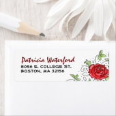 Rücksendeadresse - Rote Rose mit Blätter 2 (Insitu)