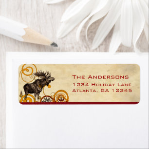 Rücksendeadresse Roter Pine Moose Trees