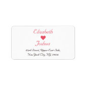 Rücksendeadresse Rotes Herz Couple Bride Groom Adressaufkleber (Vorne)