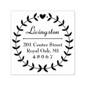 Rücksendeadresse Round Laurel Wreath Permastempel (Design)