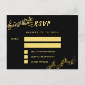 Rücksendeadresse-RSVP-Karte für Schwarzes Gold-Mus Postkarte (Vorderseite)
