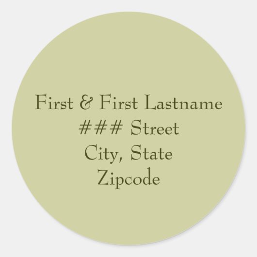 Rücksendeadresse Runder Aufkleber (Vorderseite)