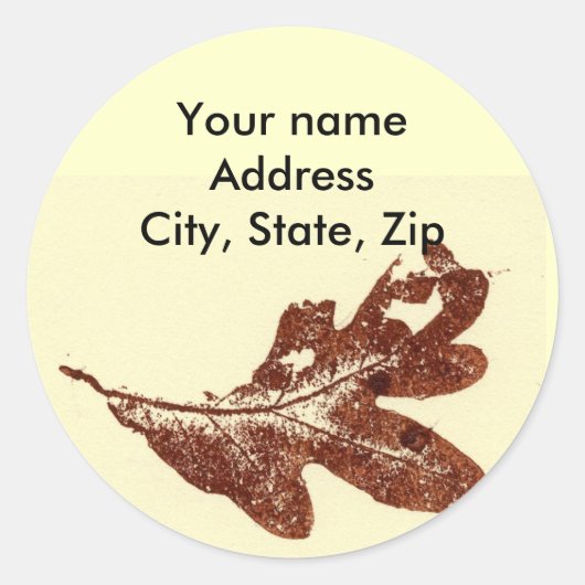 Rücksendeadresse Runder Aufkleber (Vorderseite)