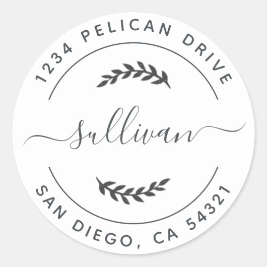 Rücksendeadresse-Rundkleber Runder Aufkleber (Vorderseite)