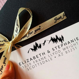 Rücksendeadresse Rustikale Hochzeit im Freien Pers Permastempel