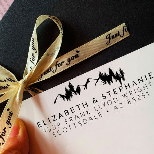 Rücksendeadresse Rustikale Hochzeit im Freien Pers Permastempel