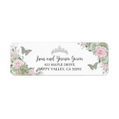 Rücksendeadresse "Sage Green Pink Floral Quinceane (Vorne)