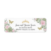 Rücksendeadresse "Sage Green Pink Floral Quinceane (Vorne)