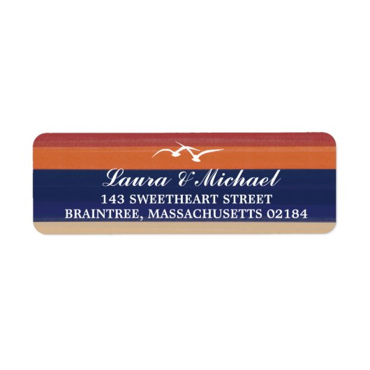 Rücksendeadresse Sand, See und Seagulas (Vorne)