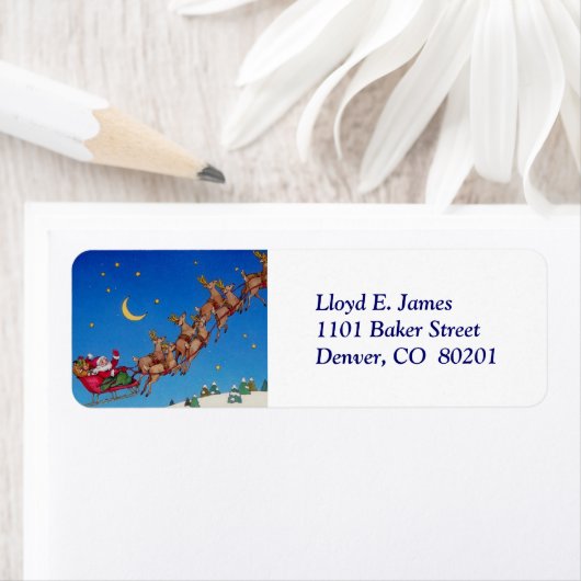 Rücksendeadresse Santa and Sleigh (Insitu)