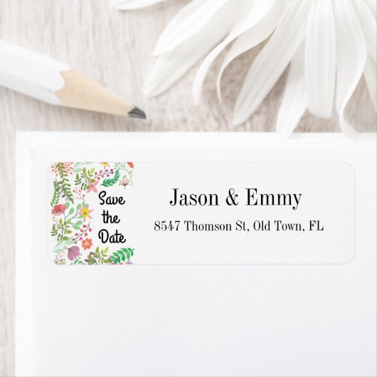 Rücksendeadresse - Save the Date Blumenthema (Insitu)