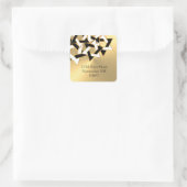 Rücksendeadresse Schwarz-weiß Star von David Gold Quadratischer Aufkleber (Tasche)