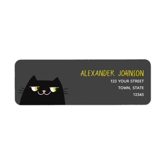 Rücksendeadresse schwarze Katze (Vorne)