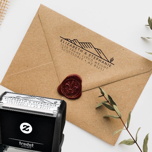 Rücksendeadresse Scottsdale Wüste Wedding Custom Permastempel