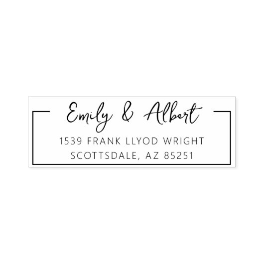 Rücksendeadresse Script Name Custom Stylish Monogr Permastempel (Design)