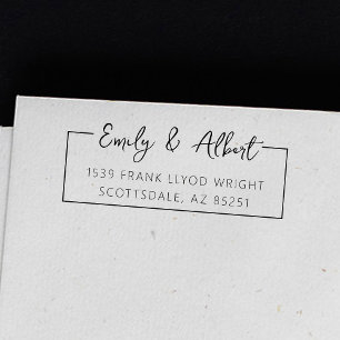 Rücksendeadresse Script Name Custom Stylish Monogr Permastempel