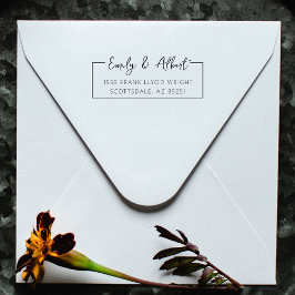 Rücksendeadresse Script Name Custom Stylish Monogr Permastempel