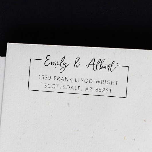 Rücksendeadresse Script Name Custom Stylish Monogr Permastempel