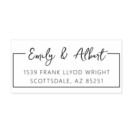 Rücksendeadresse Script Name Custom Stylish Monogr Permastempel (Design)