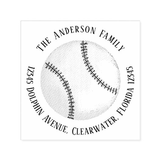 Rücksendeadresse Simple Sports Baseball Permastempel (Design)