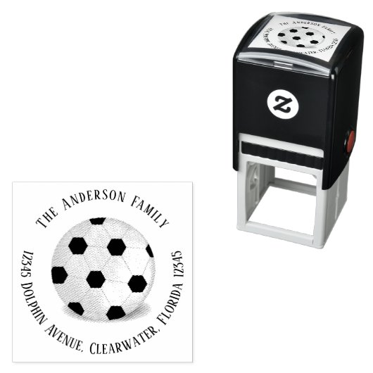 Rücksendeadresse Simple Sports Soccer Ball Permastempel (Beispiel)