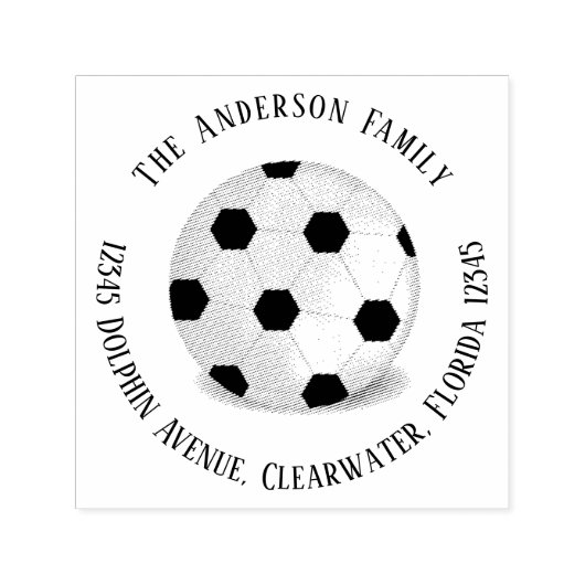 Rücksendeadresse Simple Sports Soccer Ball Permastempel (Design)