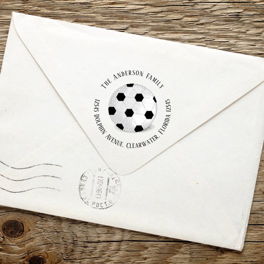 Rücksendeadresse Simple Sports Soccer Ball Permastempel