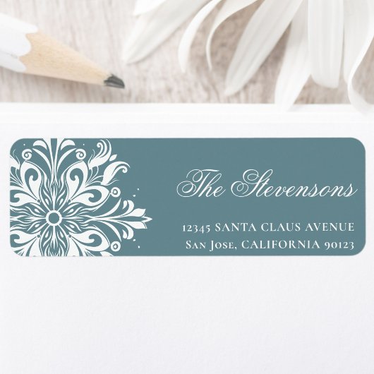 Rücksendeadresse Snowflake Adressaufkleber