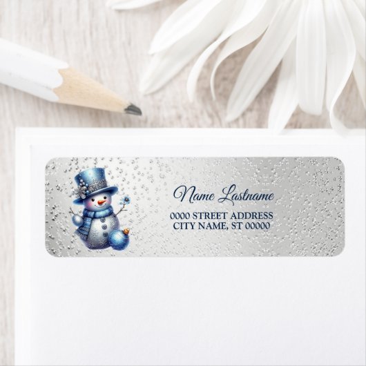 Rücksendeadresse Snowman Weihnachten Winterelegant (Insitu)