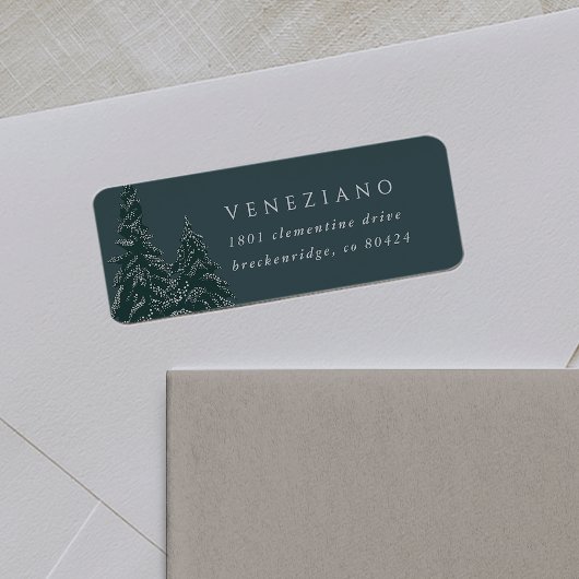 Rücksendeadresse Snowy Pines Evergreen Tree