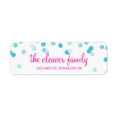 RÜCKSENDEADRESSE Spaß Konfetti Polka Dot Glitzer A (Vorne)