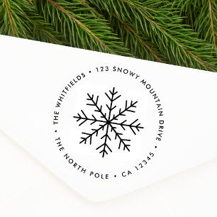 Rücksendeadresse-Stempel   Weihnachts-Schneeflocke Gummistempel