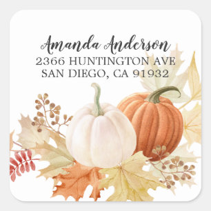 Rücksendeadresse Sticker für Herbstleaves Pumpkins
