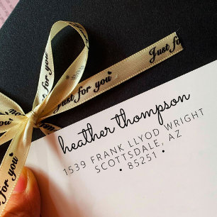 Rücksendeadresse Stilvoller Minimalistischer Skrip Permastempel