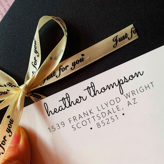 Rücksendeadresse Stilvoller Minimalistischer Skrip Permastempel