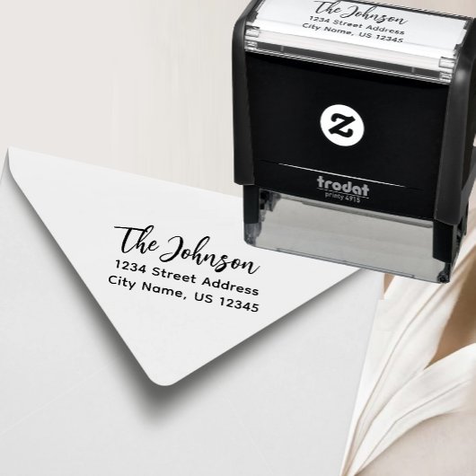 Rücksendeadresse Trendy Minimalistischer Skriptnam Permastempel