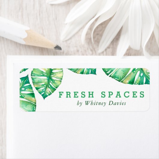 RÜCKSENDEADRESSE tropisches Aquarellblatt (Insitu)